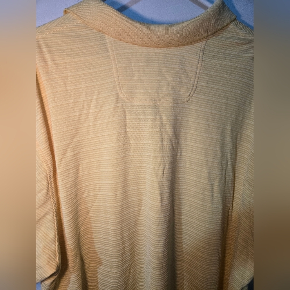 Tommy Bahama Polo Shirt Mens Size XXL Yellow Stripes Short Sleeve Collar 2XL - Picture 6 of 6
